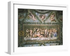 Council of Gods, Detail from Fresco Cycle Stories of Cupid and Psyche, 1518-Raffaello Sanzio-Framed Giclee Print