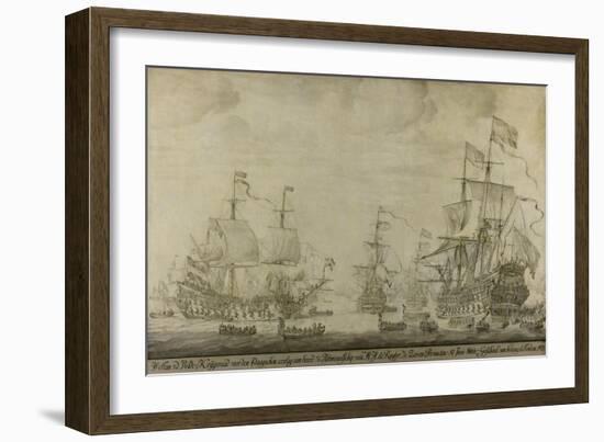 Council of War Aboard the Seven Provinces-Willem van de Velde-Framed Art Print