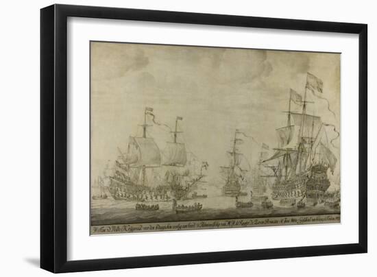 Council of War Aboard the Seven Provinces-Willem van de Velde-Framed Art Print