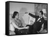 Count and Countess Emanuele Borromeo D'Adda, Relaxing in their Home in Rome-Carl Mydans-Framed Stretched Canvas