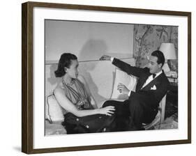 Count and Countess Emanuele Borromeo D'Adda, Relaxing in their Home in Rome-Carl Mydans-Framed Photographic Print