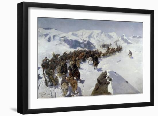 Count Argutinsky Crossing the Caucasian Range, 1892-Franz Roubaud-Framed Giclee Print