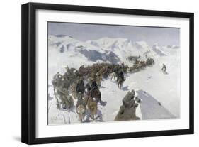 Count Argutinsky Crossing the Caucasian Range, 1892-Franz Roubaud-Framed Giclee Print