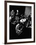 Count Basie at Piano, Lester Young on Sax, Dizzy Gellespie, Mezzrow on Clarinet, Gjon Mili's Studio-Gjon Mili-Framed Premium Photographic Print