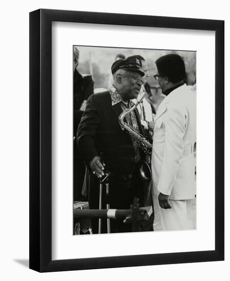 Count Basie Chatting with Illinois Jacquet at the Capital Radio Jazz Festival, London, July 1979-Denis Williams-Framed Premium Photographic Print