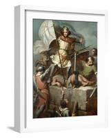 Count Berenguer III Raising the Standard of Barcelona on the Tower of Foix Castle, 1857-Maria Fortuny-Framed Giclee Print