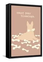 Count Blessings - Brown Version-Dog is Good-Framed Stretched Canvas