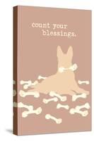Count Blessings - Brown Version-Dog is Good-Stretched Canvas