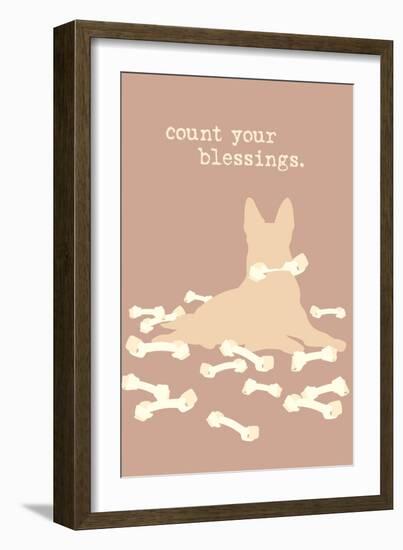 Count Blessings - Brown Version-Dog is Good-Framed Art Print