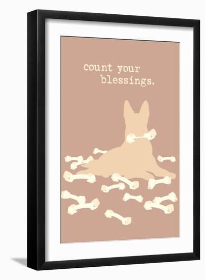 Count Blessings - Brown Version-Dog is Good-Framed Art Print