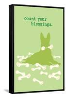 Count Blessings - Green Version-Dog is Good-Framed Stretched Canvas