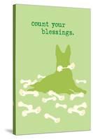Count Blessings - Green Version-Dog is Good-Stretched Canvas