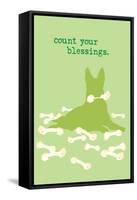 Count Blessings - Green Version-Dog is Good-Framed Stretched Canvas