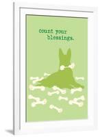 Count Blessings - Green Version-Dog is Good-Framed Art Print