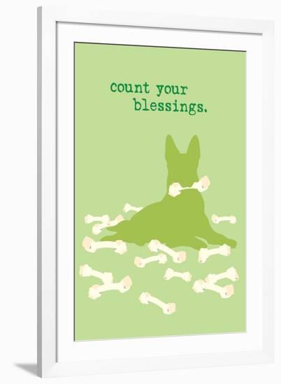 Count Blessings - Green Version-Dog is Good-Framed Art Print