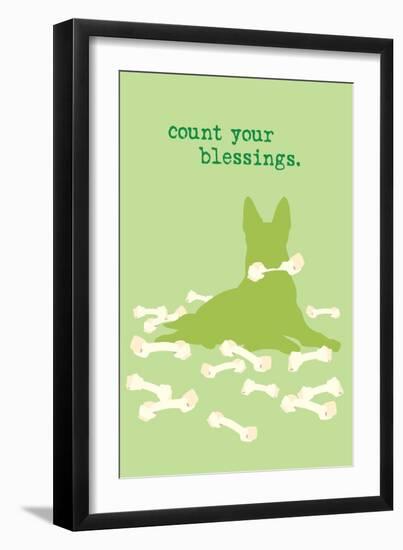 Count Blessings - Green Version-Dog is Good-Framed Art Print