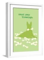 Count Blessings - Green Version-Dog is Good-Framed Art Print