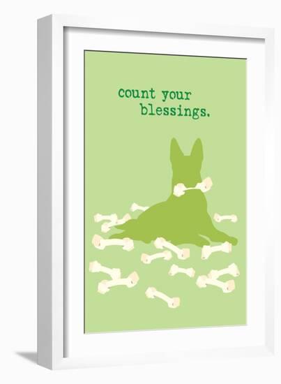 Count Blessings - Green Version-Dog is Good-Framed Art Print