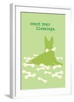 Count Blessings - Green Version-Dog is Good-Framed Art Print