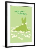 Count Blessings - Green Version-Dog is Good-Framed Art Print