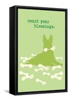 Count Blessings - Green Version-Dog is Good-Framed Stretched Canvas