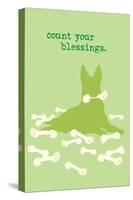 Count Blessings - Green Version-Dog is Good-Stretched Canvas