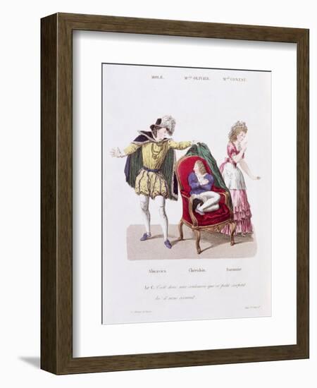 Count Discovers Cherubin, The Marriage of Figaro by Pierre Augustin Caron de Beamarchais-null-Framed Giclee Print