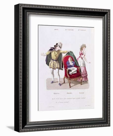 Count Discovers Cherubin, The Marriage of Figaro by Pierre Augustin Caron de Beamarchais-null-Framed Giclee Print