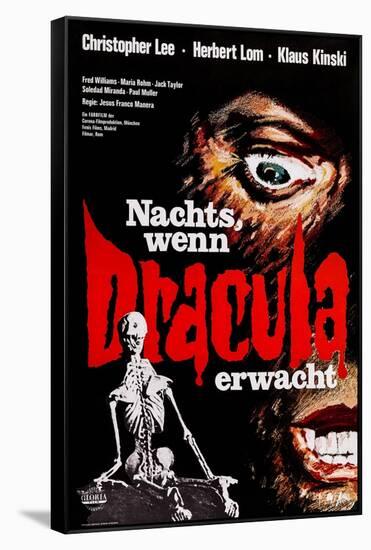 Count Dracula, (AKA Nachts, Wenn Dracula Erwacht), German Poster Art, 1970-null-Framed Stretched Canvas