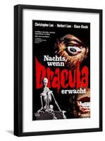 Count Dracula, (AKA Nachts, Wenn Dracula Erwacht), German Poster Art, 1970-null-Framed Art Print