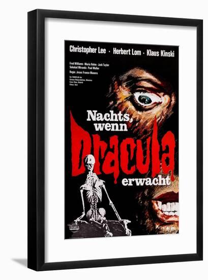 Count Dracula, (AKA Nachts, Wenn Dracula Erwacht), German Poster Art, 1970-null-Framed Art Print