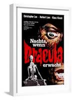 Count Dracula, (AKA Nachts, Wenn Dracula Erwacht), German Poster Art, 1970-null-Framed Art Print