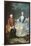 Count Giacomo Durazzo in the Guise of a Huntsman with His Wife-Martin van Meytens-Framed Art Print