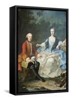 Count Giacomo Durazzo in the Guise of a Huntsman with His Wife-Martin van Meytens-Framed Stretched Canvas