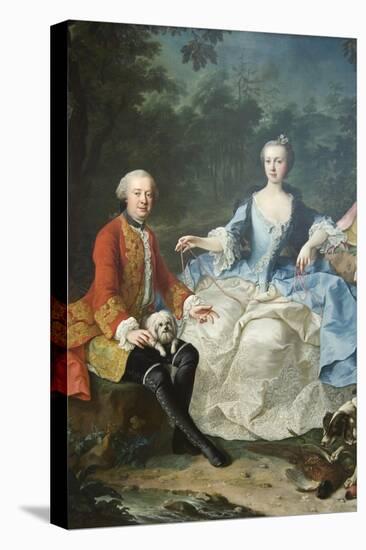 Count Giacomo Durazzo in the Guise of a Huntsman with His Wife-Martin van Meytens-Stretched Canvas