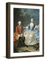 Count Giacomo Durazzo in the Guise of a Huntsman with His Wife-Martin van Meytens-Framed Art Print