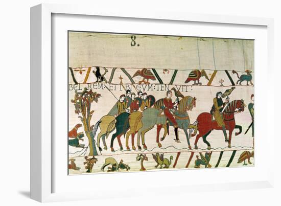 Count Guy Leads Him to Beurain Where He Keeps Him, Detail from the Bayeux Tapestry, Before 1082-null-Framed Giclee Print