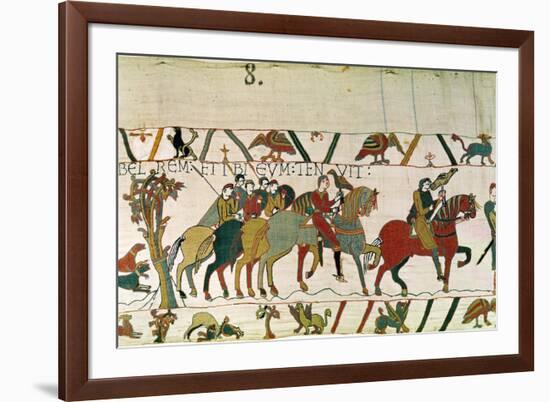 Count Guy Leads Him to Beurain Where He Keeps Him, Detail from the Bayeux Tapestry, Before 1082-null-Framed Giclee Print