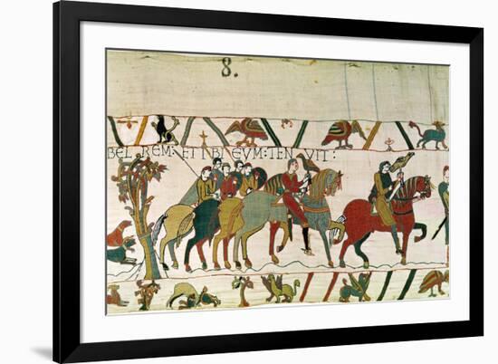 Count Guy Leads Him to Beurain Where He Keeps Him, Detail from the Bayeux Tapestry, Before 1082-null-Framed Giclee Print