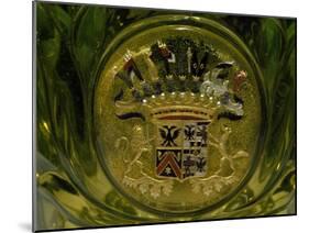 Count Harrach's Coat of Arms, Detail from Decanter Set in Yellow Isabelle Glass, 1839-1841-null-Mounted Giclee Print