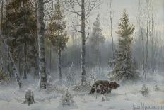 Winter Landscape with Wolves, 1915-Count Vladimir Leonidovich Muravyov-Framed Stretched Canvas