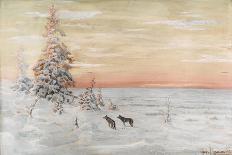 Winter Landscape with Wolves, 1915-Count Vladimir Leonidovich Muravyov-Framed Stretched Canvas
