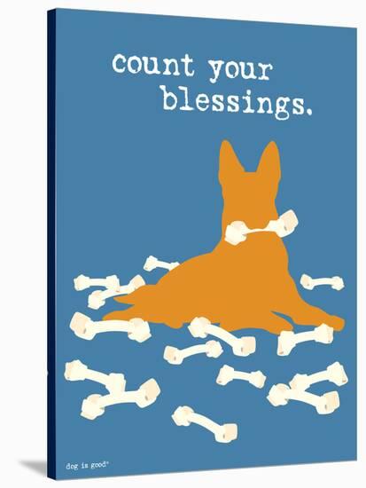 Count Your Blessings-Dog is Good-Stretched Canvas