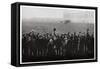 Count Zeppelin Saluted by Members of the Naval Airship Fleet, Germany, 1914-1917-null-Framed Stretched Canvas