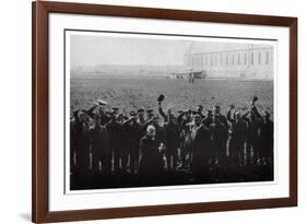 Count Zeppelin Saluted by Members of the Naval Airship Fleet, Germany, 1914-1917-null-Framed Giclee Print