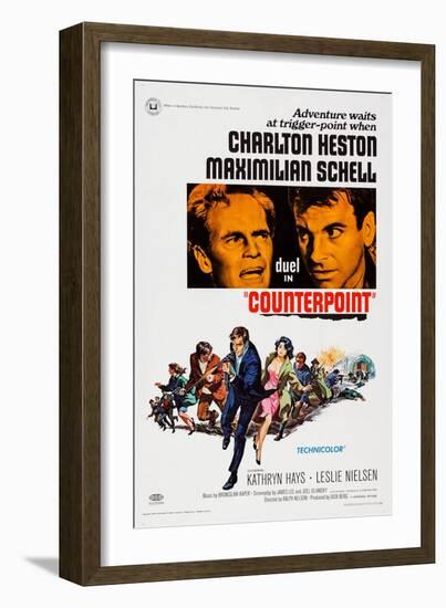 Counterpoint, Top from Left, Charlton Heston, Maximilian Schell, 1967-null-Framed Art Print