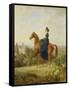 Countess Caroline Waldbott Von Bassenheim on Horseback in Front of Castle Leutstetten-Albrecht Adam-Framed Stretched Canvas