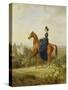 Countess Caroline Waldbott Von Bassenheim on Horseback in Front of Castle Leutstetten-Albrecht Adam-Stretched Canvas