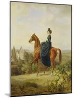 Countess Caroline Waldbott Von Bassenheim on Horseback in Front of Castle Leutstetten-Albrecht Adam-Mounted Giclee Print