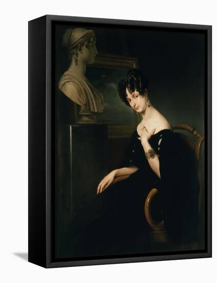Countess Cristina Barbiano de Belgioioso-Francesco Hayez-Framed Stretched Canvas